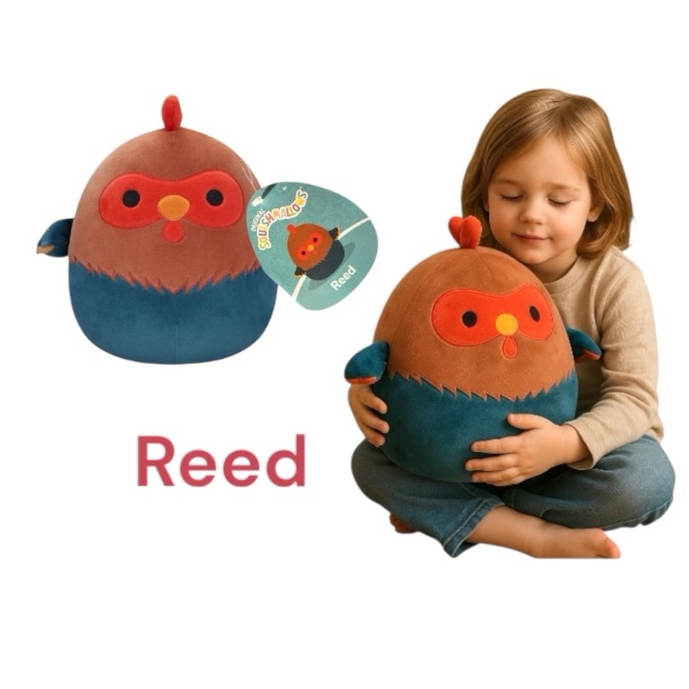 Squishmallows Red and Blue Reed The Rooster Plush Toy - Picture 2 of 9
